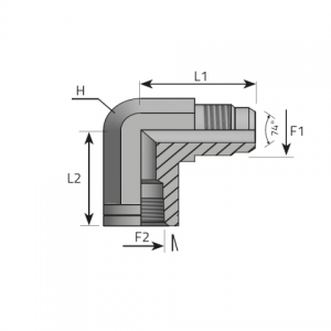 90° Adapter male JIC – fixed female NPT. (LMJ..FFN)